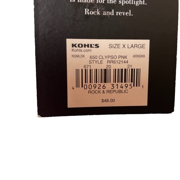 Rock & Republic Clypso Pink Asymmetrical Cropped Seqin Top NWT Sz. XL - Picture 7 of 8